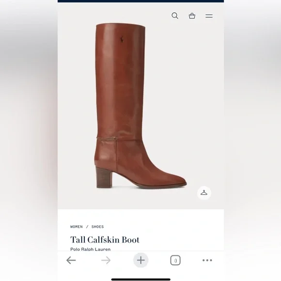 Ralph Lauren polo tall calfskin boots black - Picture 4 of 5